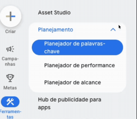 Gravação da tela do Google Ads: Ferramentas, Planejador de Palavras-chave, busca por clínica veterinária em Curitiba e a lista com pesquisas mensais e lance mínimo e máximo.